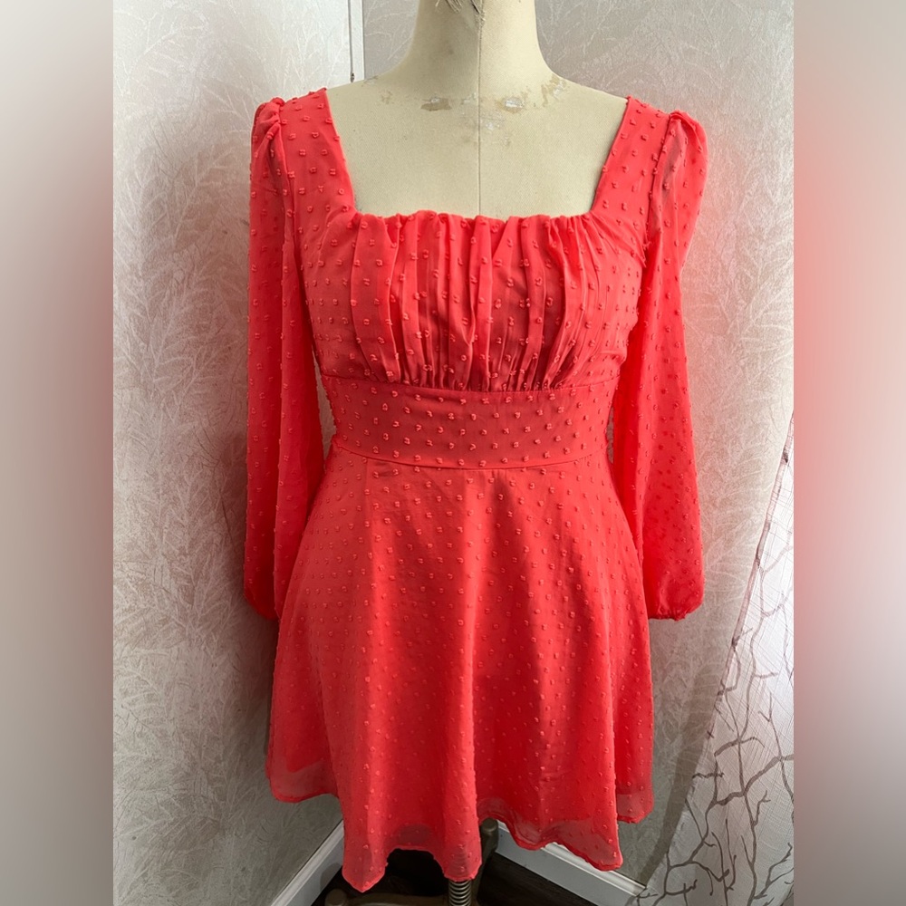 Lyaner Coral dress size S long sleeve